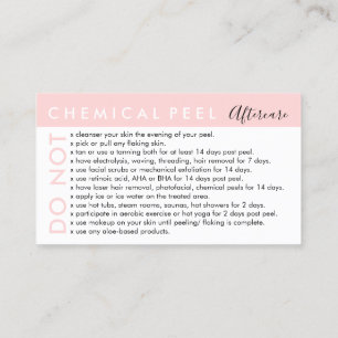 Carte De Visite Conseils de soins après un peeling chimique à évit