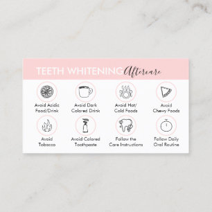 Carte De Visite Conseils de suivi pour le blanchiment des dents