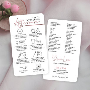 Carte De Visite Conseils pour blanchir les dents Pink Rose Gold
