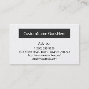 Carte de visite conservateur et conseiller de base
