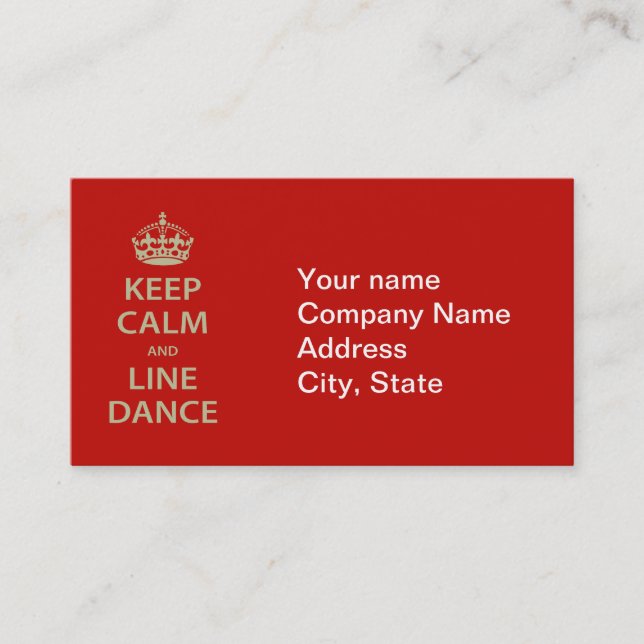 Carte De Visite Conserver le calme et la danse en ligne (Devant)