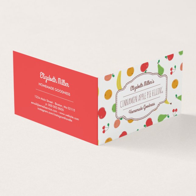 Carte De Visite Conserves de fruit frais et étiquette à la maison (Extérieur)