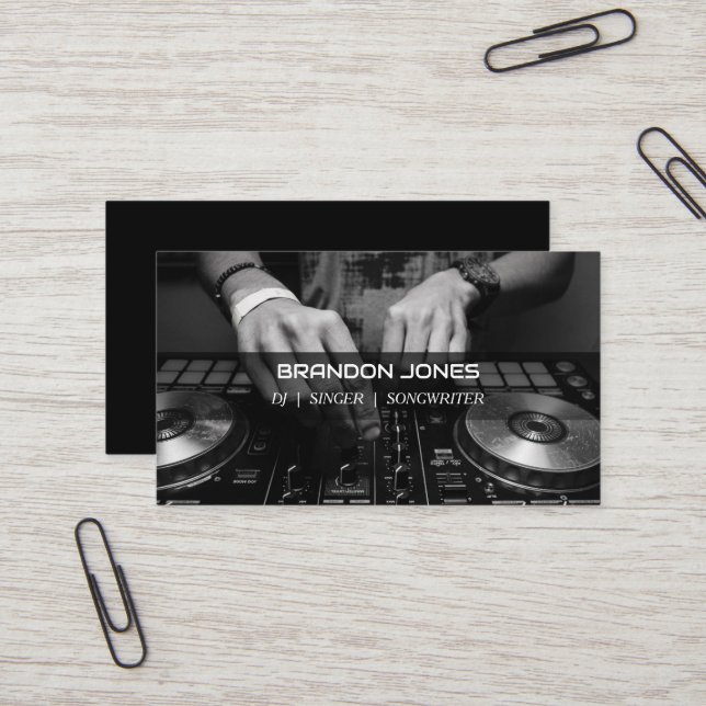 Carte De Visite Console DJ Personnalisé Professionnel (Devant/Arrière en situation)