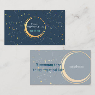 Carte De Visite Constellations mystiques de la Lune d'or du Nouvel