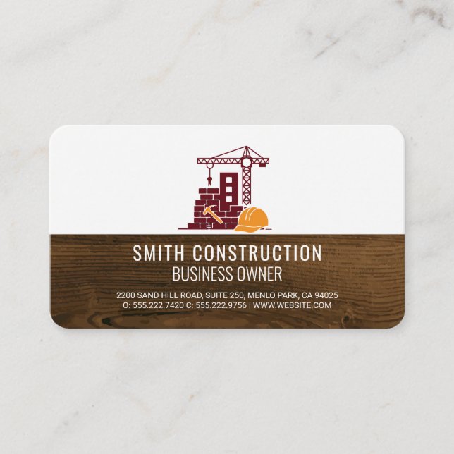 Carte De Visite Constructeur | Chantier de construction | Grain de (Devant)