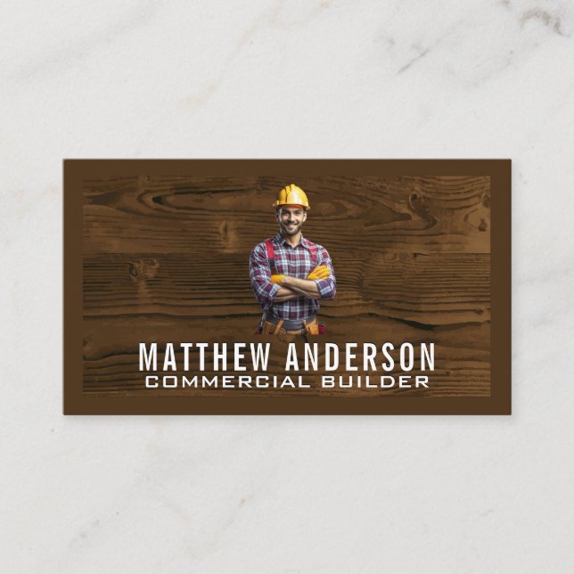 Carte De Visite Constructeur de construction | Bois (Devant)