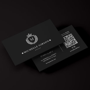 Carte De Visite Constructeur de luxe Monogramme minimal Couronne C