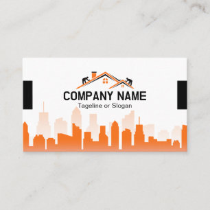 Carte De Visite Constructeur de maisons de la ville orange