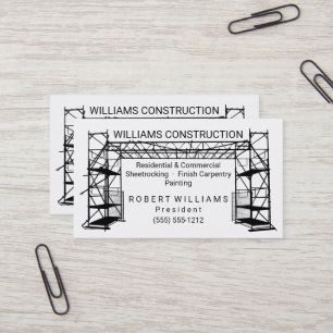 Carte De Visite Construction blanche de la peinture   du noir  