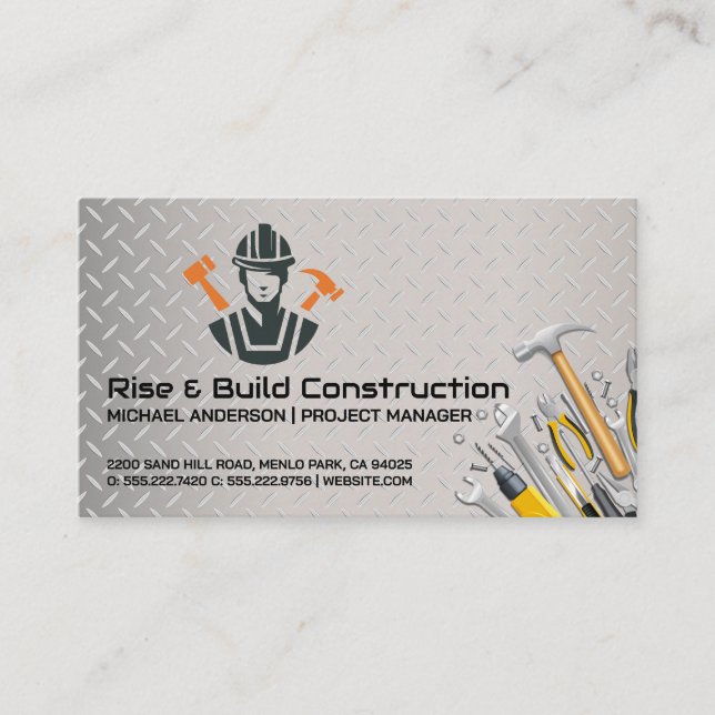 Carte De Visite Construction Builder | Hammer Builder Tools (Devant)