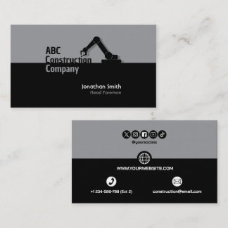 Carte De Visite Construction Building Crane Business Card