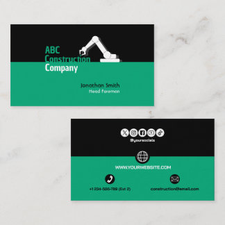 Carte De Visite Construction Building Crane Business Card