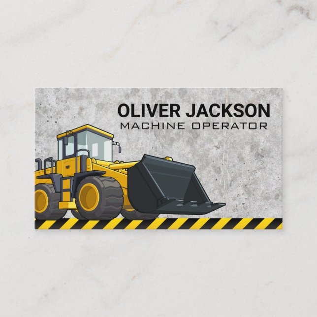 Carte De Visite Construction | Bull Dozer | Machines lourdes (Devant)
