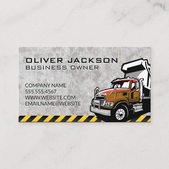 Carte De Visite Construction | Camion de travail industriel (Devant)