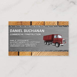Carte De Visite Construction circulaire Bois d'acier Camion