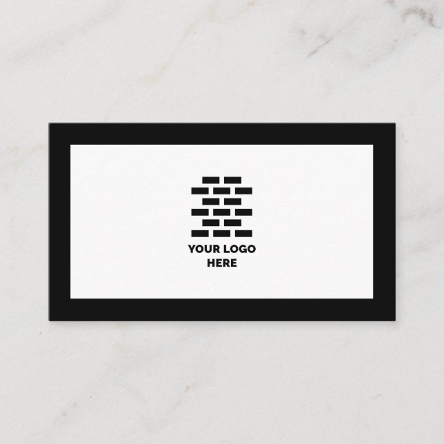 Carte De Visite Construction Company Ajouter votre logo noir (Devant)