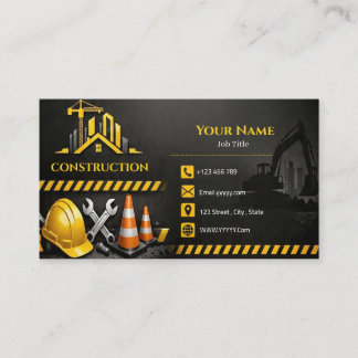 Carte De Visite Construction Company Business Card Contractor Hand