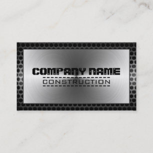 Carte De Visite Construction d'argent métallique Élégante bordure