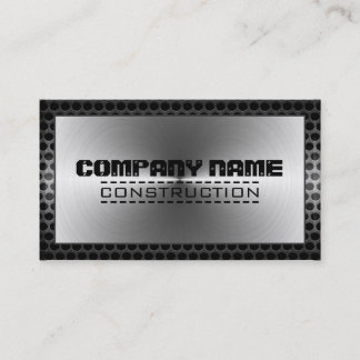 Carte De Visite Construction d'argent métallique Élégante bordure 