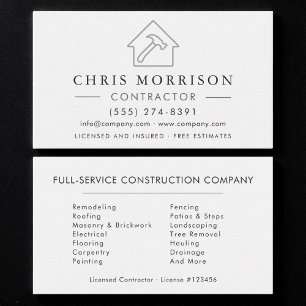 Carte De Visite Construction de bâtiment moderne argent blanc