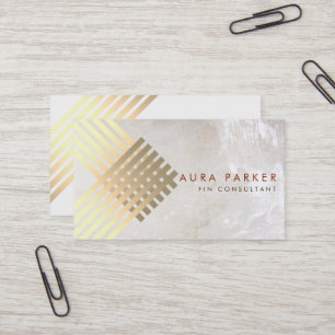 Carte De Visite Construction de financement géométrique en or rétr