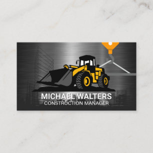 Carte De Visite Construction de grue à treuil   Véhicule de constr