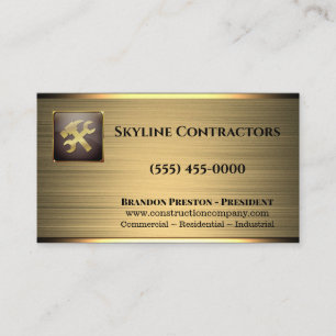 Carte De Visite Construction de l'outil métal or professionnel