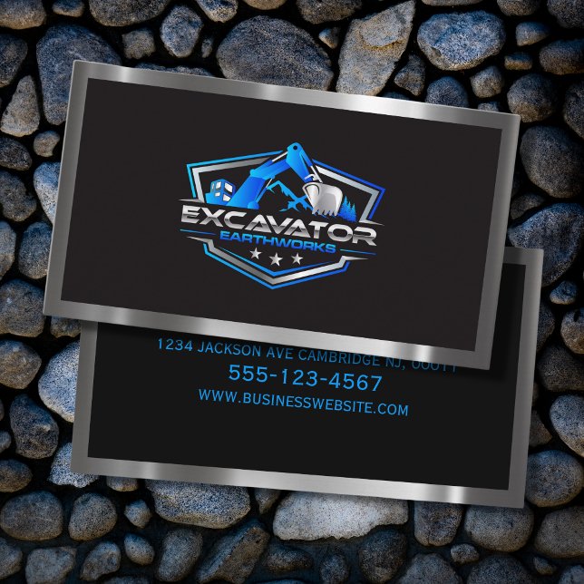Carte De Visite Construction de machines lourdes de l'excavateur (Créateur téléchargé)