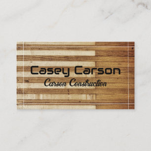 Carte De Visite construction de menuiserie de grains de bois ou au
