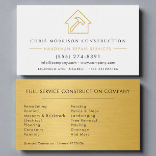 Carte De Visite Construction de métallurgie blanche Homme à tout f