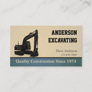 Carte De Visite Construction d'excavateur