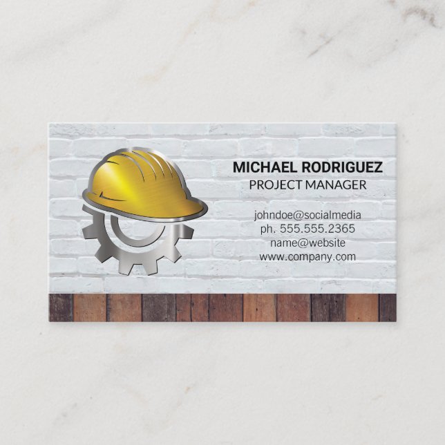 Carte De Visite Construction Helmet | Bricks | Builders (Devant)