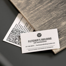 Carte De Visite Construction Logo personnalisé Code QR