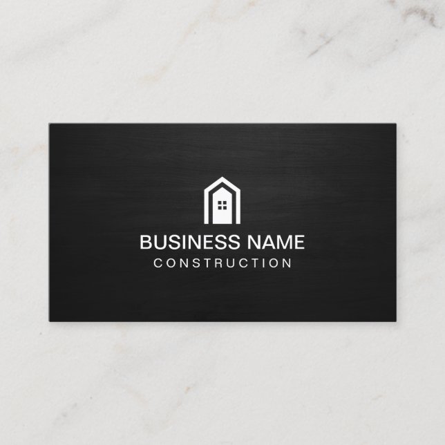 Carte De Visite Construction Maison moderne Logo Maison en bois fo (Devant)