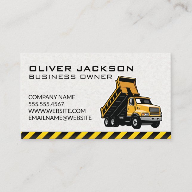 Carte De Visite Construction | Matériel de déchargement de camion  (Devant)