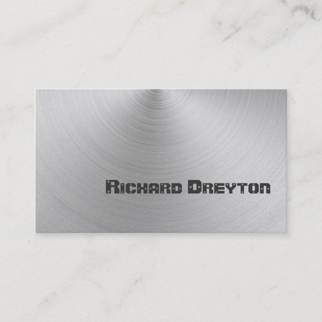 Carte De Visite Construction métal gris personnalisé (Devant)