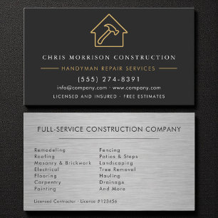 Carte De Visite Construction Métallique Black Gold