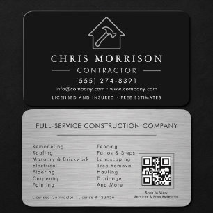 Carte De Visite Construction métallique de bâtiments Code QR Argen