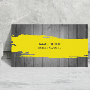 Carte De Visite Construction moderne en bois gris Jaune