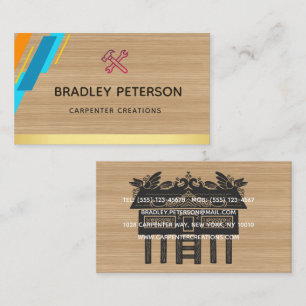 Carte De Visite Construction moderne Handman Carpenter Outils Bois