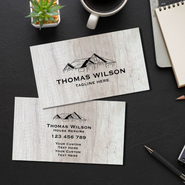 Carte De Visite Construction moderne Handman Carpenter Outils Bois (Créateur téléchargé)