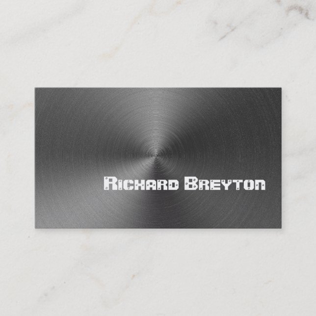 Carte De Visite Construction noir gris métal personnalisé (Devant)