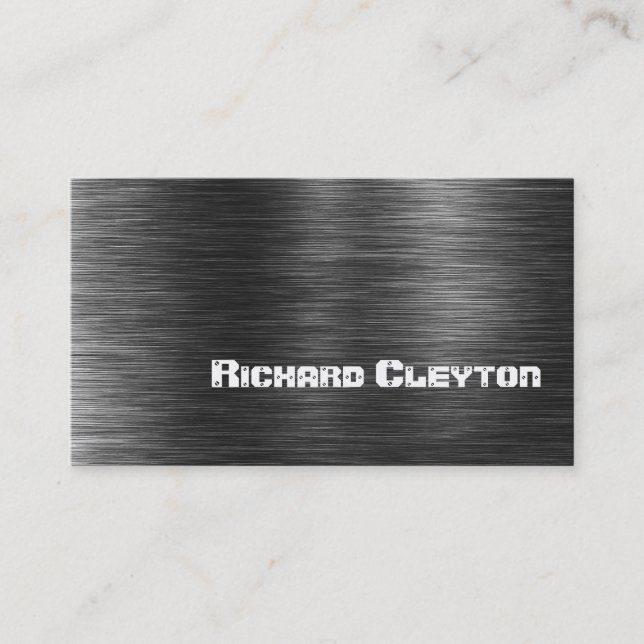 Carte De Visite Construction noir gris métal personnalisé (Devant)