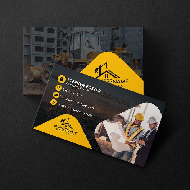 Carte De Visite Construction professionnelle Entrepreneur Construc (Créateur téléchargé)