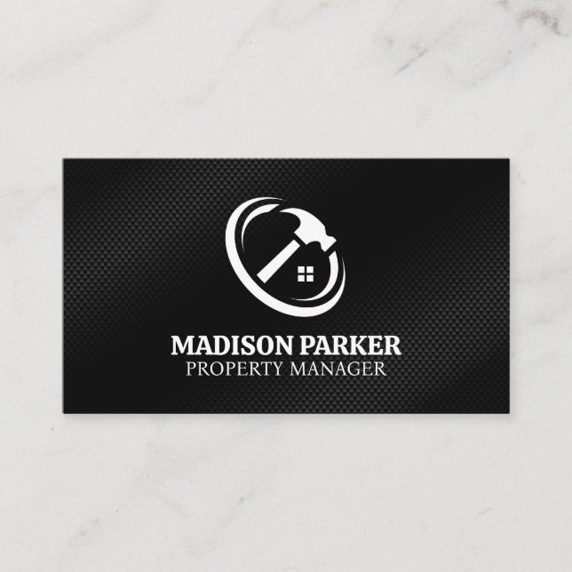 Carte De Visite Construction résidentielle | Logo du marteau (Devant)