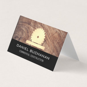 Carte De Visite Construction / Scie à Buzz / Grain de bois