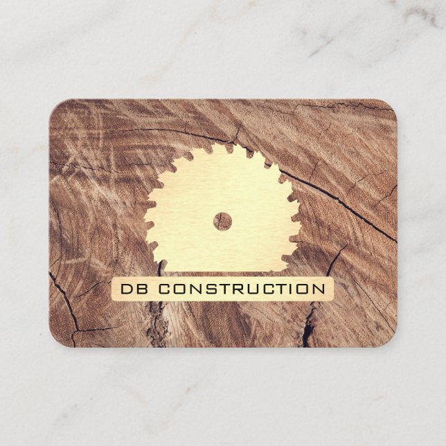 Carte De Visite Construction / Scie et bois (Devant)