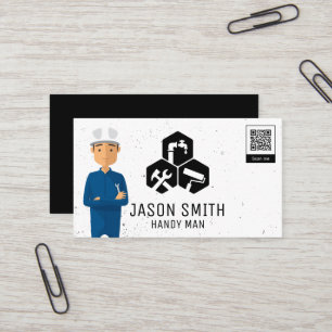 Carte De Visite Construction   Services de menuiserie   Code QR