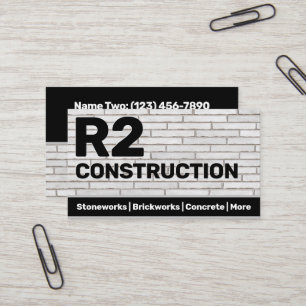 Carte De Visite Construction Stonemason Brick Works sur mesure