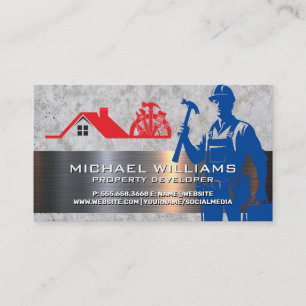 Carte De Visite Construction Travailleur manuel Rénovation de